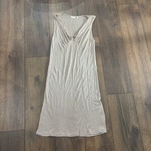 Frette at Home Striped Nightgown Sleep Dress, Size Medium